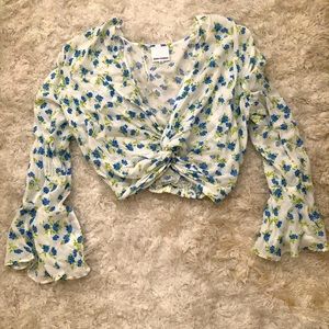 Floral Skylar + Madison cropped blouse
